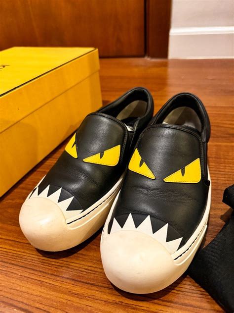 fendi monster shirt|Fendi monster slip on sneakers.